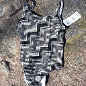 Catalina   One Piece Black & White Swimsuit NWT